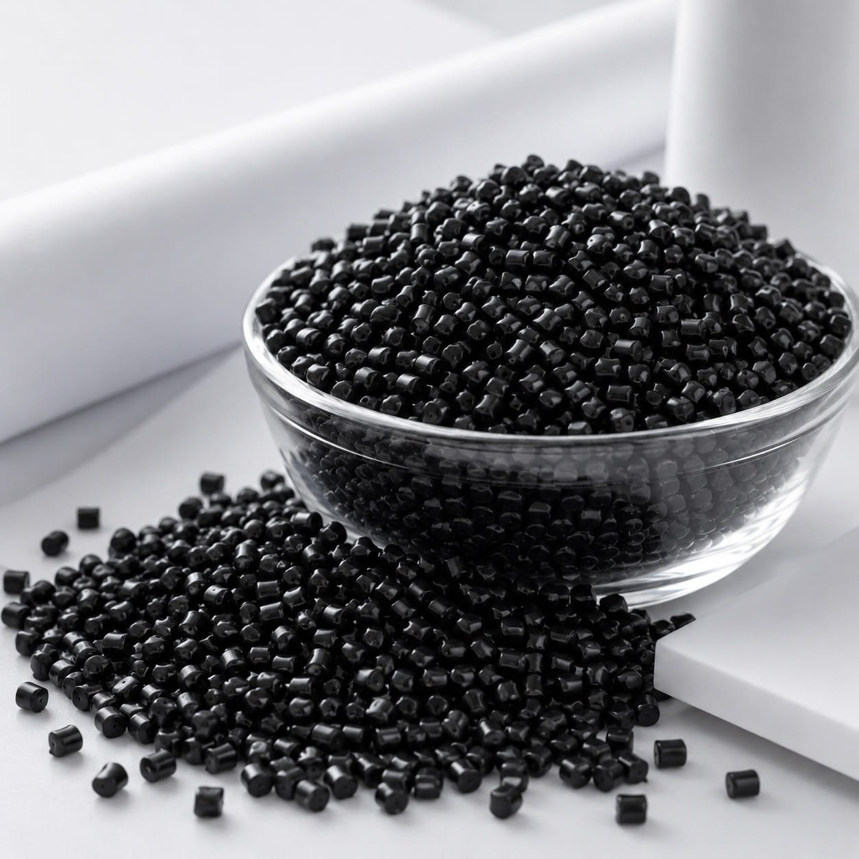 Black masterbatch pellets — pigment-grade carbon black polymer compound